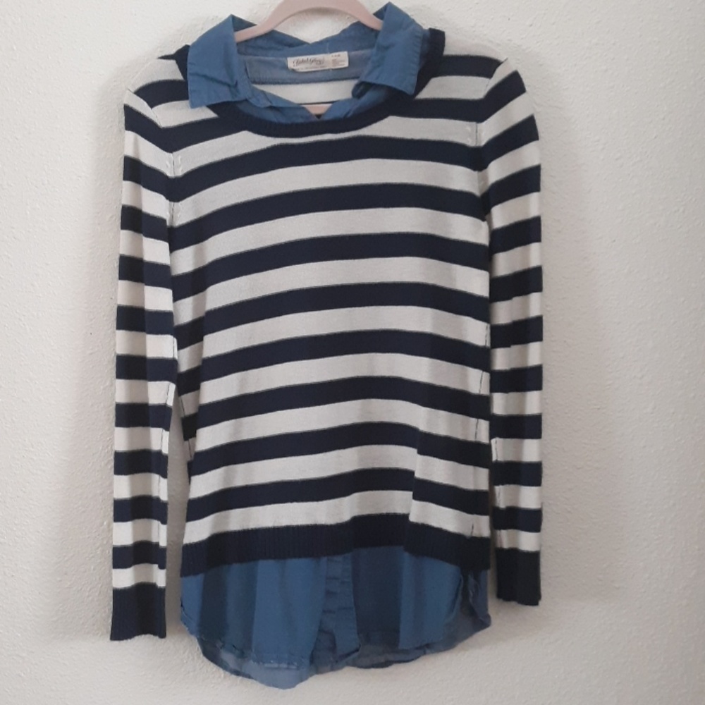 Blue + White Striped Sweater
